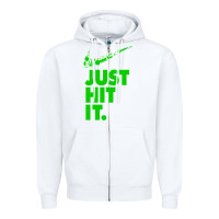 White Just Hit It Cannabis Weed Vintage Retro Design for Weed Lover Zipper Hoodie - SnappyArt