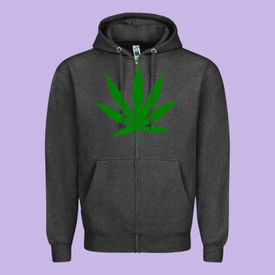 Weed Zipper Hoodie Designed By Snappyart