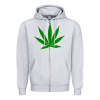 Heather Grey Weed Zipper Hoodie - SnappyArt