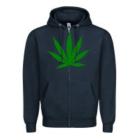 Navy Weed Zipper Hoodie - SnappyArt