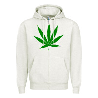 Oatmeal Heather Weed Zipper Hoodie - SnappyArt