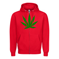 Red Weed Zipper Hoodie - SnappyArt