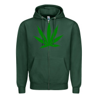 Sports Green Weed Zipper Hoodie - SnappyArt
