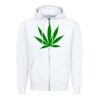 White Weed Zipper Hoodie - SnappyArt