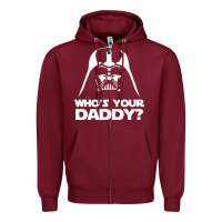 Burgundy darth vader who's your daddy Zipper Hoodie - SnappyArt