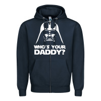 Navy darth vader who's your daddy Zipper Hoodie - SnappyArt