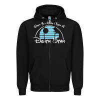 Black when you wish upon a death star Zipper Hoodie - SnappyArt