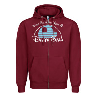 Burgundy when you wish upon a death star Zipper Hoodie - SnappyArt