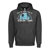 Charcoal Heather when you wish upon a death star Zipper Hoodie - SnappyArt
