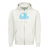 Oatmeal Heather when you wish upon a death star Zipper Hoodie - SnappyArt