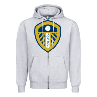 Heather Grey leeds-fc Zipper Hoodie - SnappyArt