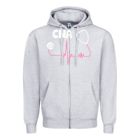 Heather Grey cna nurse t shirt Zipper Hoodie - SnappyArt