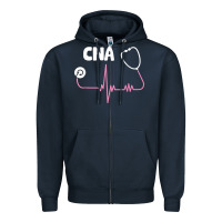 Navy cna nurse t shirt Zipper Hoodie - SnappyArt