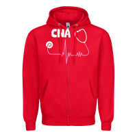 Red cna nurse t shirt Zipper Hoodie - SnappyArt