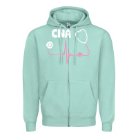 Seafoam cna nurse t shirt Zipper Hoodie - SnappyArt