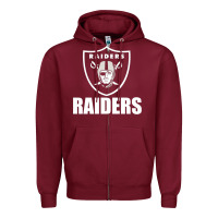 Burgundy raiders Zipper Hoodie - SnappyArt