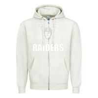 Oatmeal Heather raiders Zipper Hoodie - SnappyArt