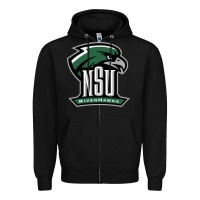 Black northeastern state riverhawks Zipper Hoodie - SnappyArt