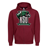 Burgundy northeastern state riverhawks Zipper Hoodie - SnappyArt