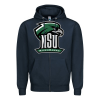 Navy northeastern state riverhawks Zipper Hoodie - SnappyArt