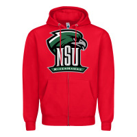 Red northeastern state riverhawks Zipper Hoodie - SnappyArt