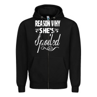 Black the reason she is spoiled couples matching set valentines t shirt Zipper Hoodie - SnappyArt