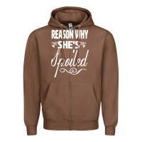 Chestnut the reason she is spoiled couples matching set valentines t shirt Zipper Hoodie - SnappyArt