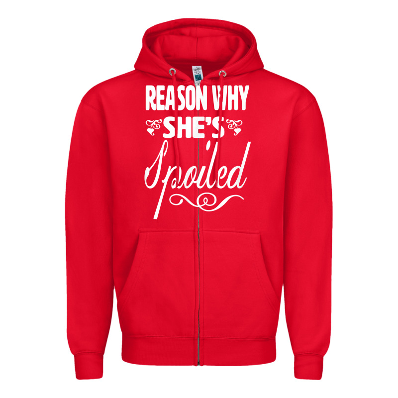 The Reason She Is Spoiled Couples Matching Set Valentines T Shirt Zipper Hoodie by SnappyArt | Teevron