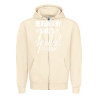 Sandshell the reason she is spoiled couples matching set valentines t shirt Zipper Hoodie - SnappyArt