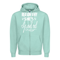 Seafoam the reason she is spoiled couples matching set valentines t shirt Zipper Hoodie - SnappyArt