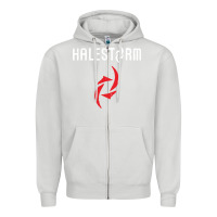 Dove Grey halestorm black Zipper Hoodie - SnappyArt