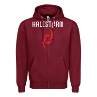 Burgundy halestorm black Zipper Hoodie - SnappyArt