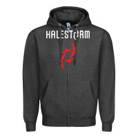 Charcoal Heather halestorm black Zipper Hoodie - SnappyArt