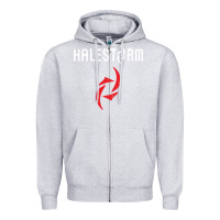 Heather Grey halestorm black Zipper Hoodie - SnappyArt