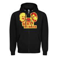 Black Dirty Burger Zipper Hoodie - SnappyArt