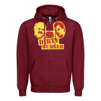 Burgundy Dirty Burger Zipper Hoodie - SnappyArt
