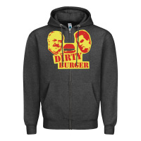 Charcoal Heather Dirty Burger Zipper Hoodie - SnappyArt