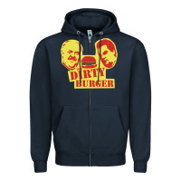 Navy Dirty Burger Zipper Hoodie - SnappyArt