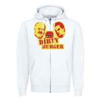 White Dirty Burger Zipper Hoodie - SnappyArt
