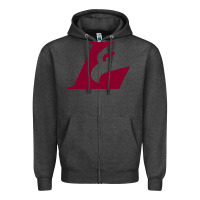 Charcoal Heather UW-La Crosse maroon Zipper Hoodie - SnappyArt