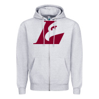 Heather Grey UW-La Crosse maroon Zipper Hoodie - SnappyArt