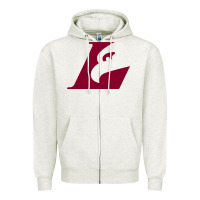 Oatmeal Heather UW-La Crosse maroon Zipper Hoodie - SnappyArt