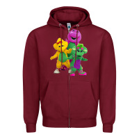 Burgundy new 755 barney and friends cute Zipper Hoodie - SnappyArt