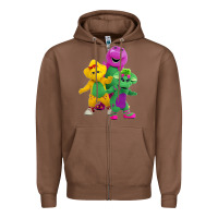 Chestnut new 755 barney and friends cute Zipper Hoodie - SnappyArt