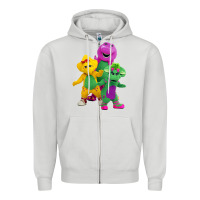 Dove Grey new 755 barney and friends cute Zipper Hoodie - SnappyArt