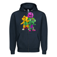 Navy new 755 barney and friends cute Zipper Hoodie - SnappyArt