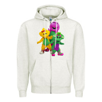 Oatmeal Heather new 755 barney and friends cute Zipper Hoodie - SnappyArt