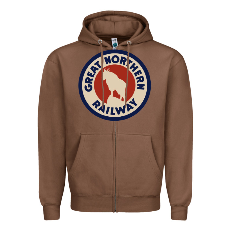 Great Northern Railroad Zipper Hoodie by SnappyArt | Teevron