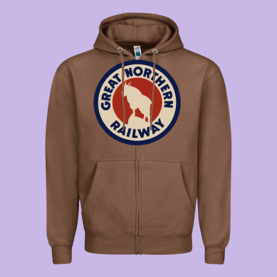 Great Northern Railroad Zipper Hoodie Designed By Snappyart