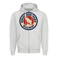 Dove Grey Great Northern Railroad Zipper Hoodie - SnappyArt